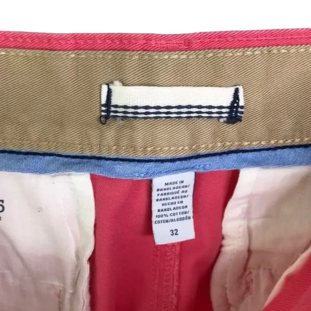 Izod Saltwater Chino Short Mens‎ Size 32 Waist 16 Salmon Red Whale Print Preppy